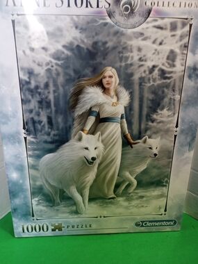 Winter Guardians Clementoni 1000-Piece Fantasy Woman with Arctic Wolves Puzzle